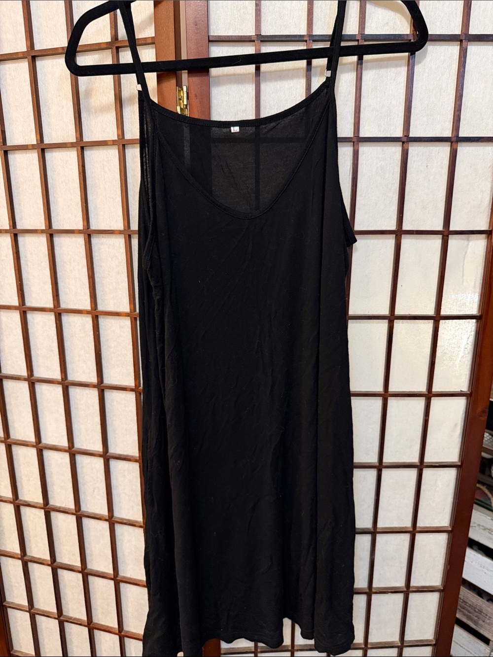 Black Slip Dress with Thin Straps